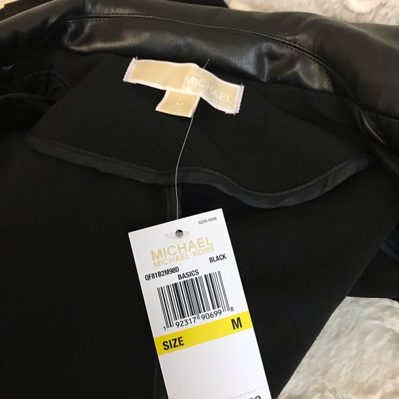 Michael Kors Casual Black Blazer w/Vegan Leather - Picture 6 of 6